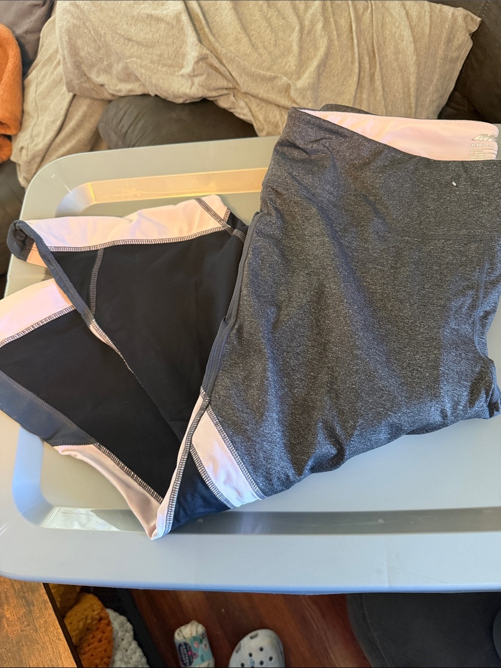 Avia Gray Track Joggers with Light Pink Trim